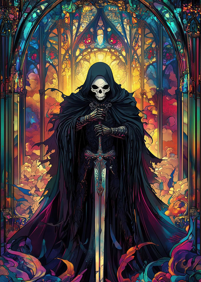 Stained Glass Skeleton Knight