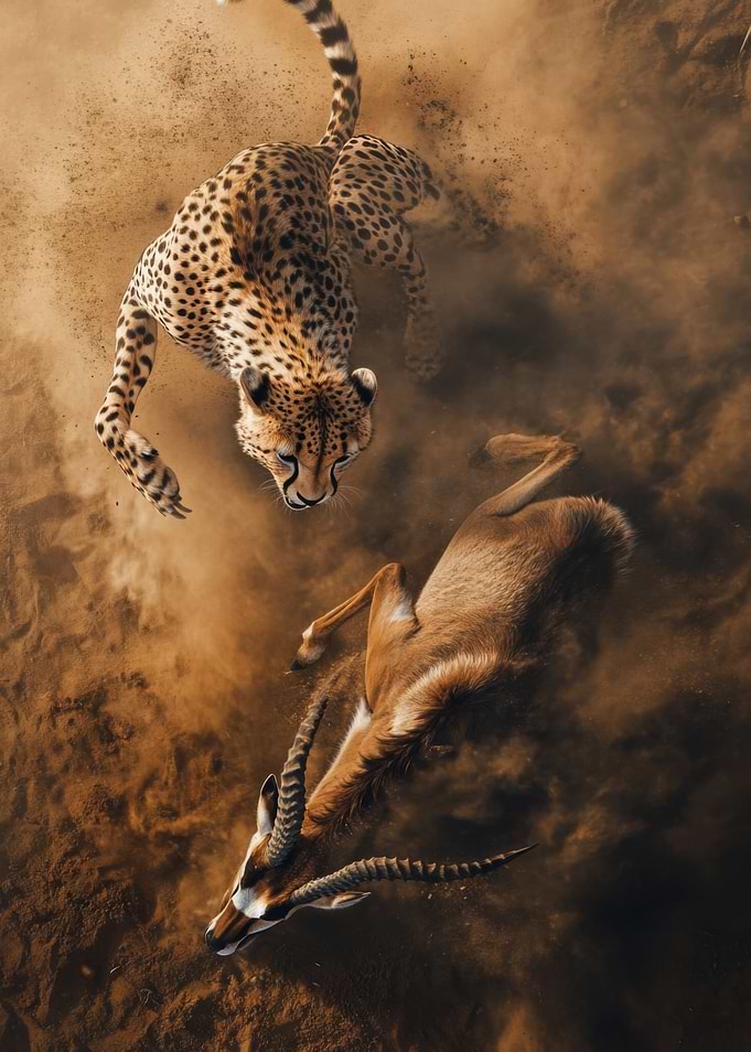 Cheetah Hunting Gazelle