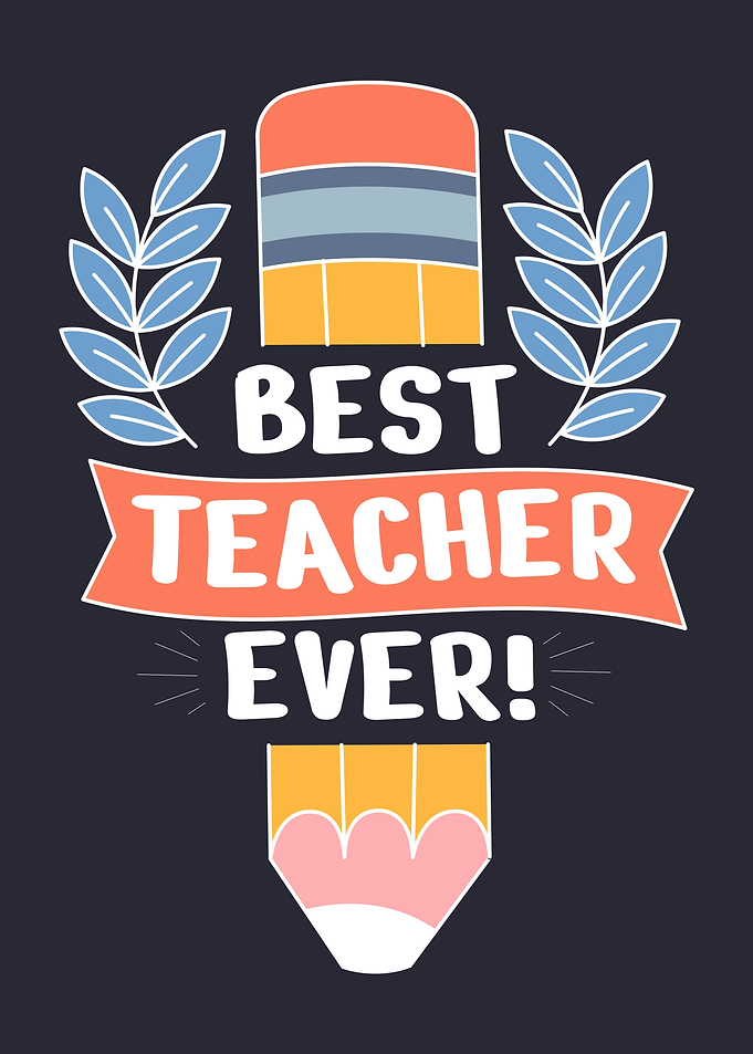 Best Teacher Ever Pencil Design