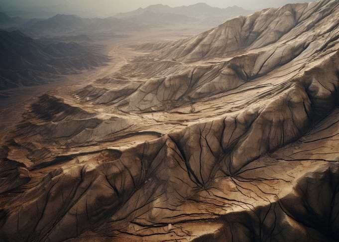 Aerial Desert Landscape