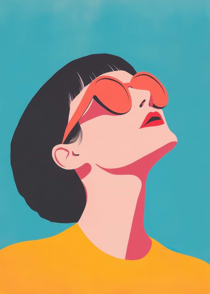 Soaking in the Sun, Woman in Sunglasses