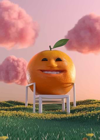 Smiling Orange in Field
