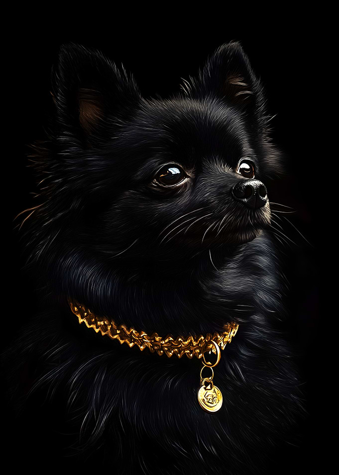 Black &amp; Gold Pomeranian