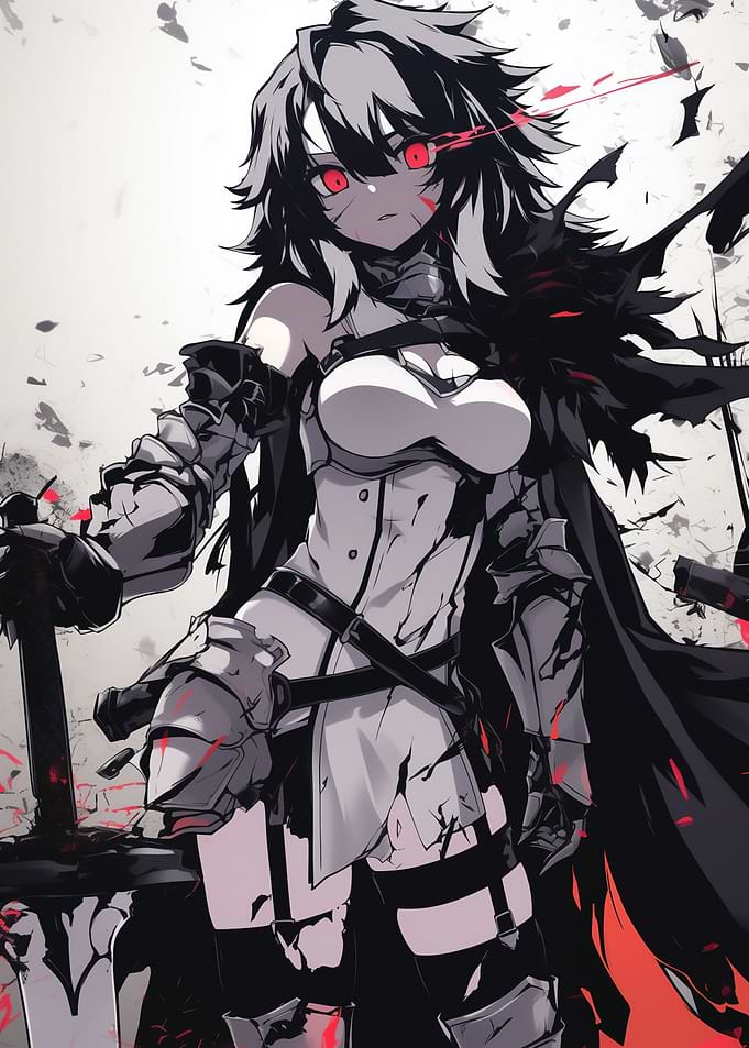 Anime Girl with Red Eyes
