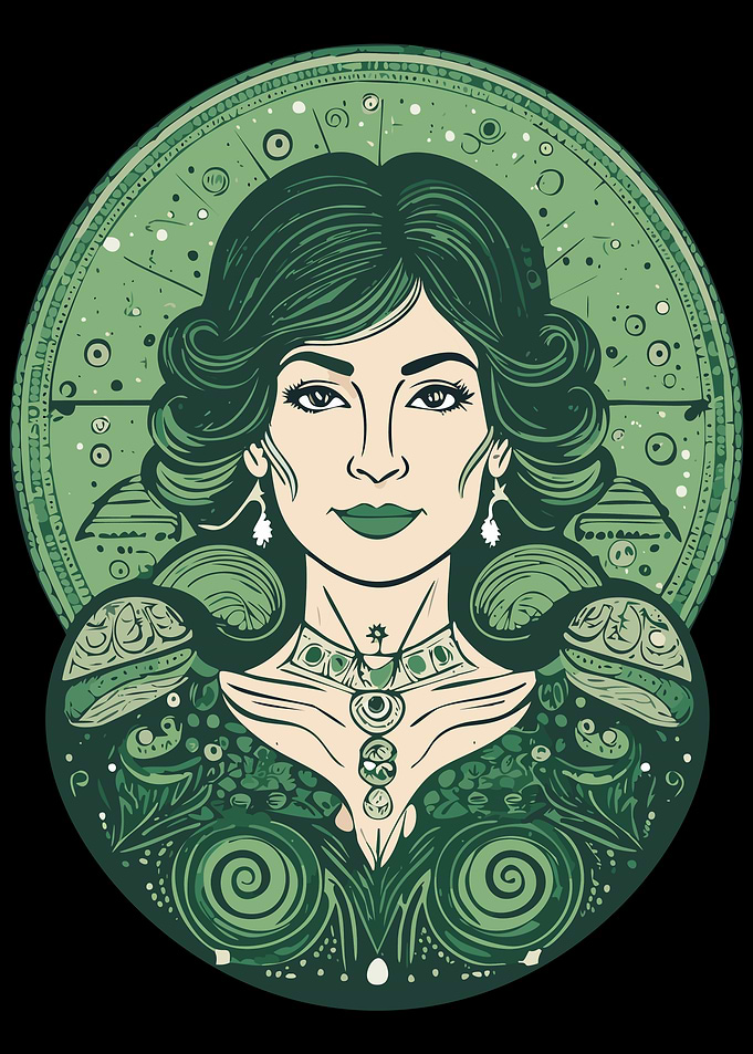 Green Lady Art Print
