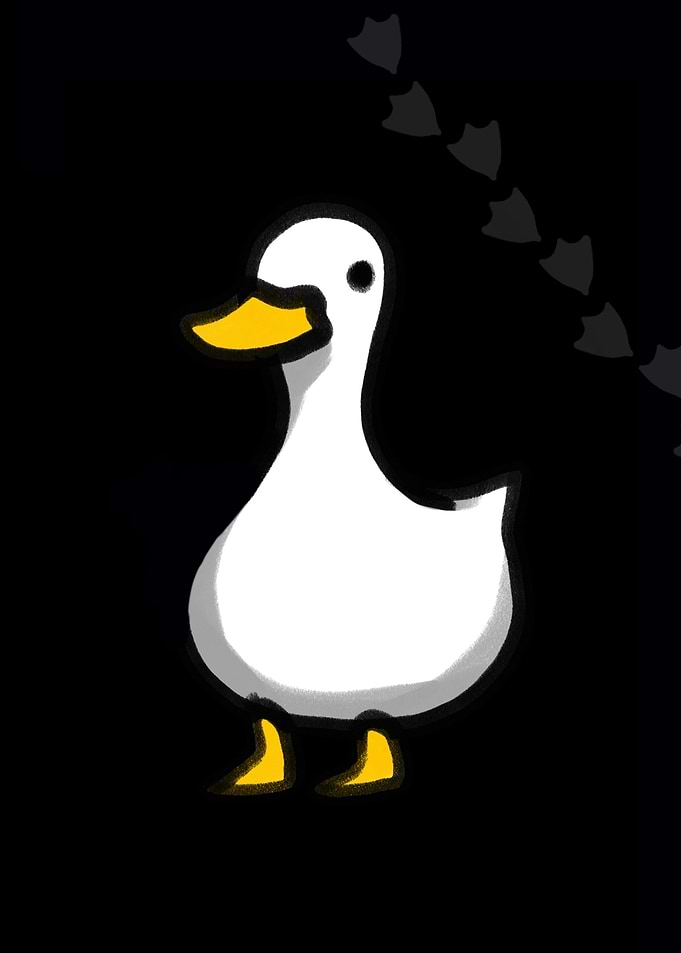 Cute White Duck Illustration