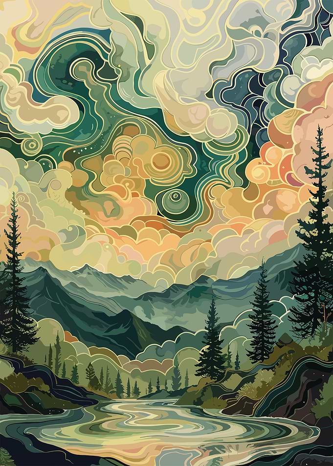 Abstract Mountain Landscape