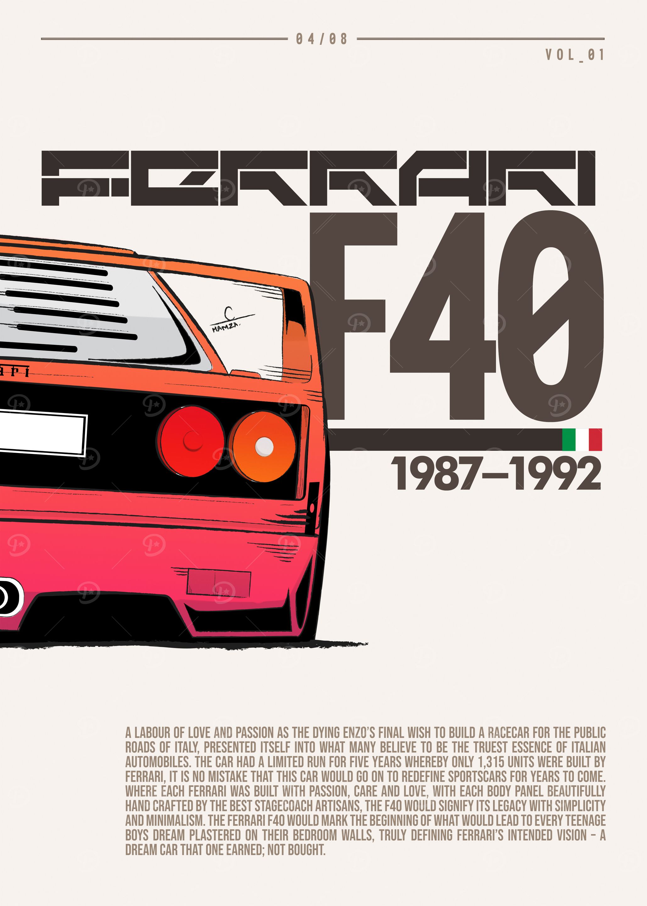 Ferrari F40 Poster
