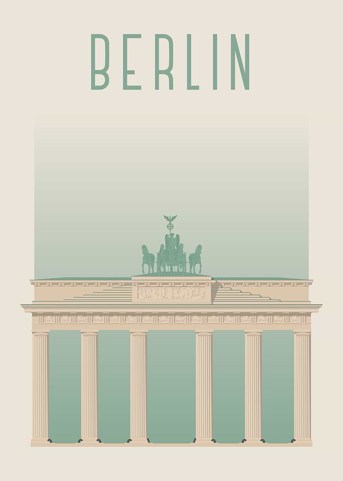 Berlin Skyline Illustration Poster