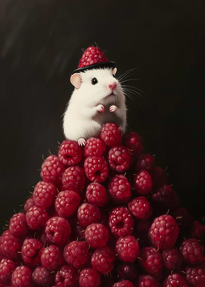 Mouse in a Raspberry Hat