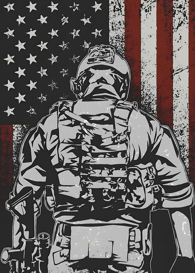 American Soldier Silhouette