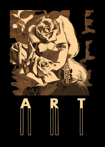 Rose and Woman Art Print
