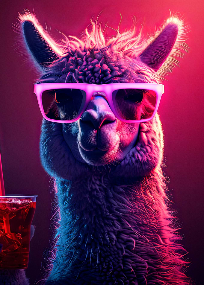 Cute Alpaca with Sunglasses