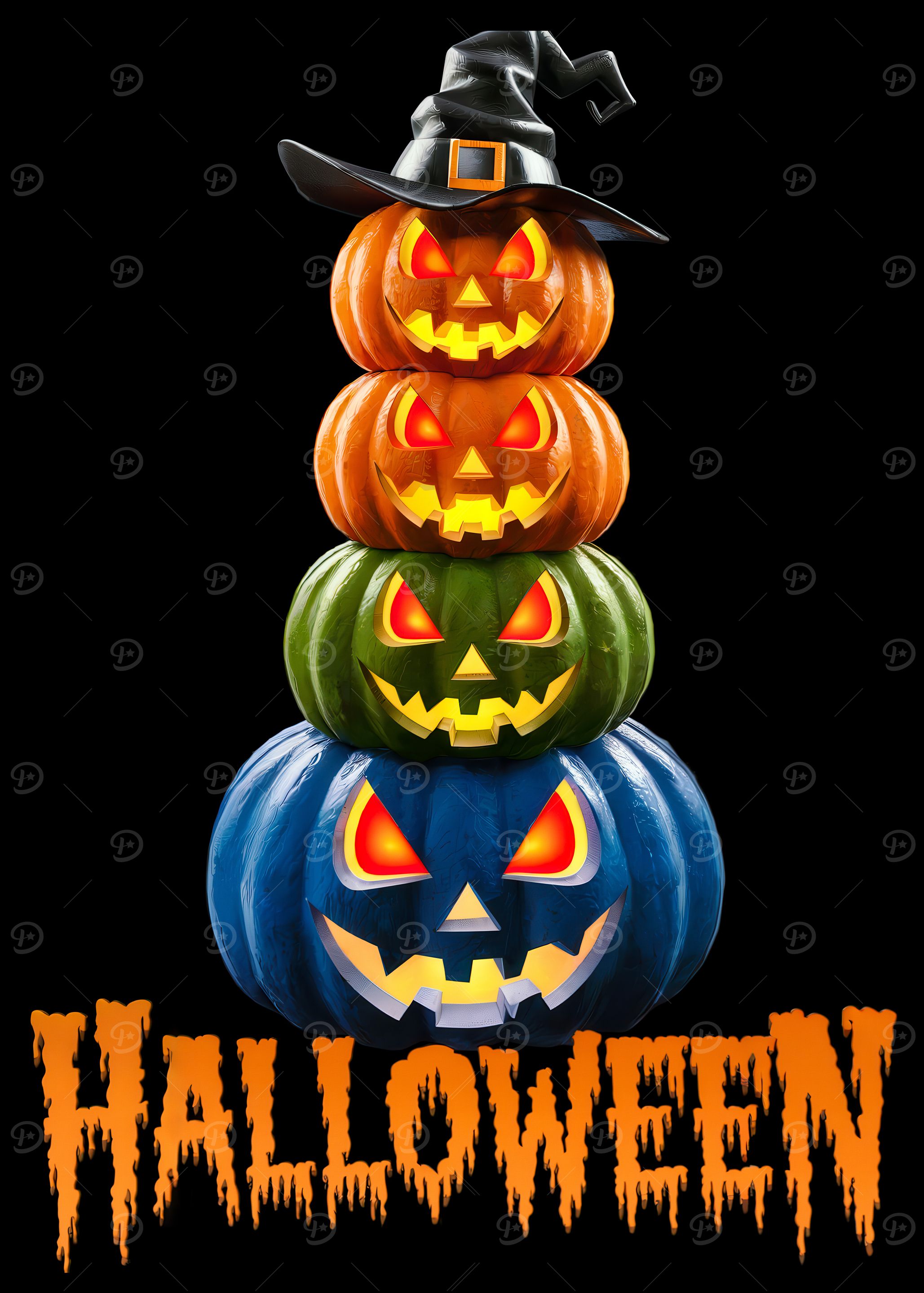 Halloween Jack-O'-Lantern Stack