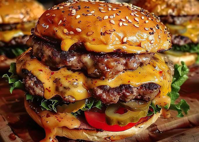 Double Cheeseburger with Pickles