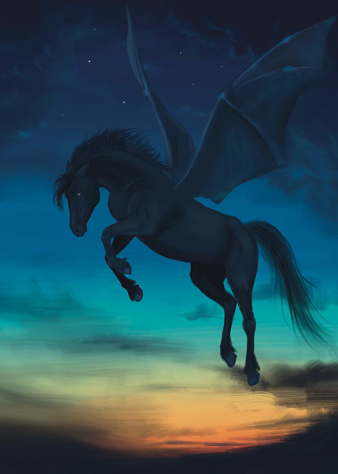 Black Winged Horse - Twilight