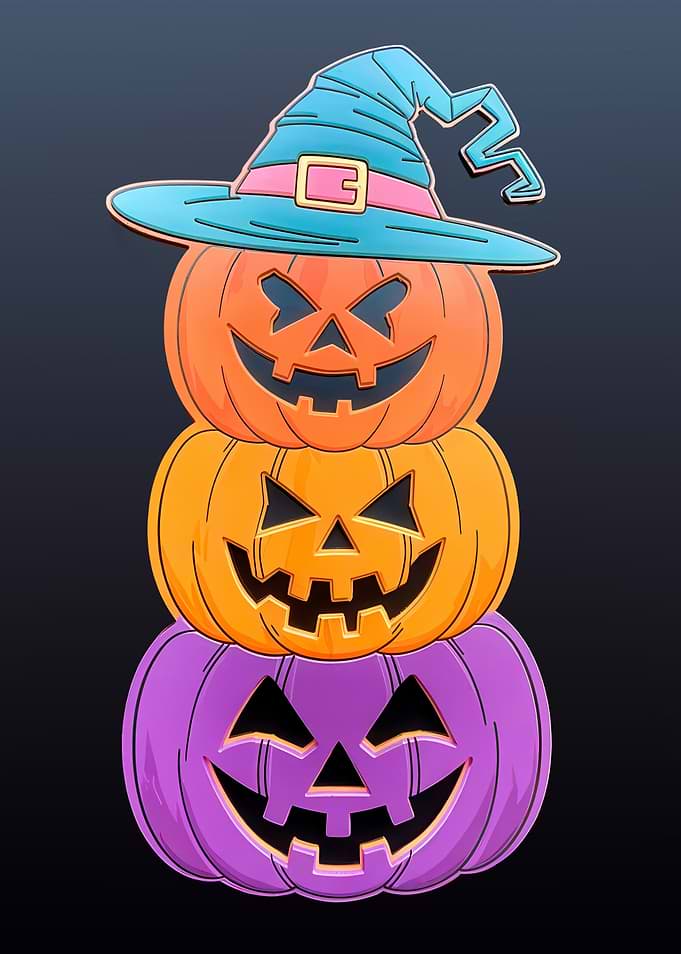 Stacked Jack-o'-Lanterns
