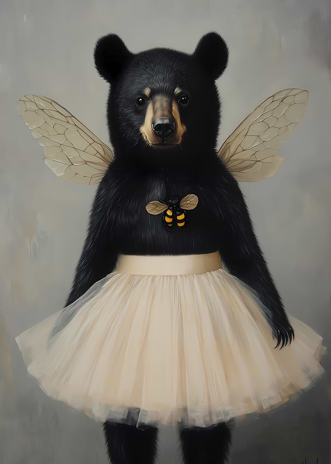 Black Bear with Wings