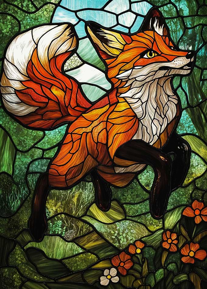 Stained Glass Fox