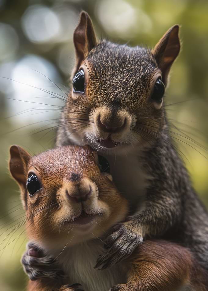 Two Squirrels Close Up