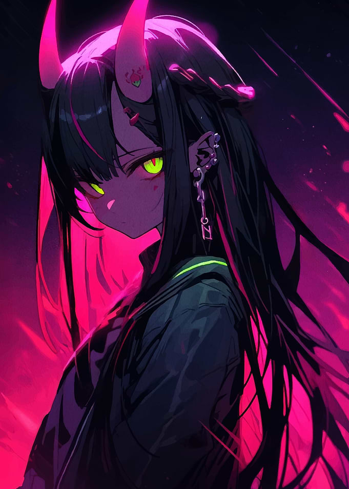 Anime Girl with Horns