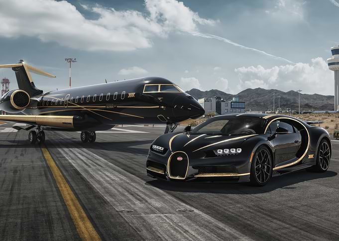 Black Bugatti & Jet Privat