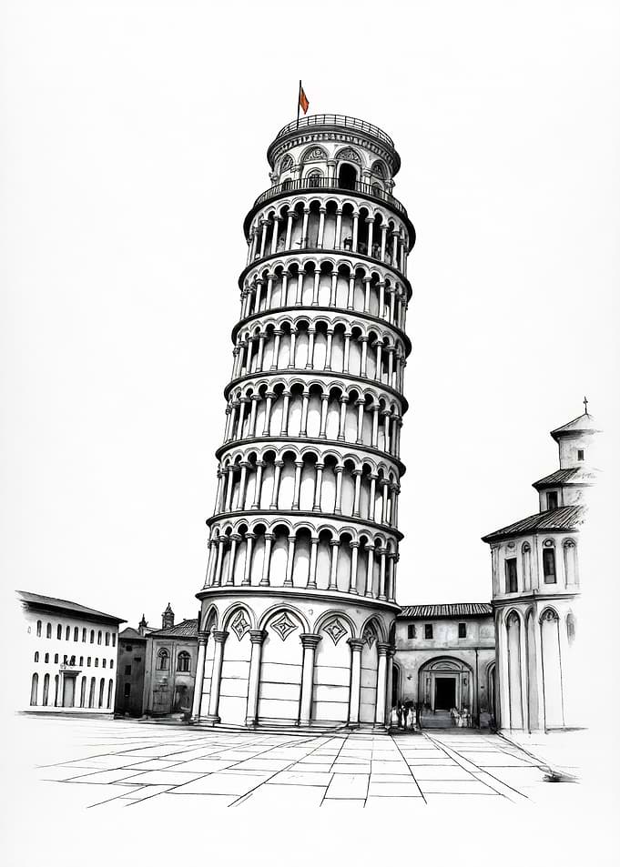 Leaning Tower of Pisa Sketch