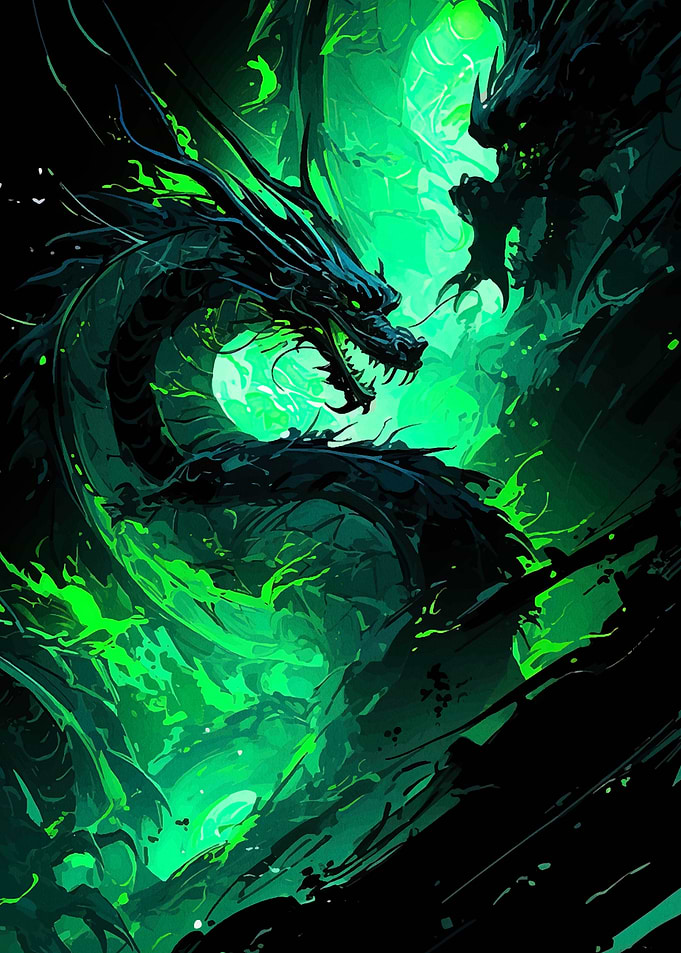 Green Dragon Fantasy Art