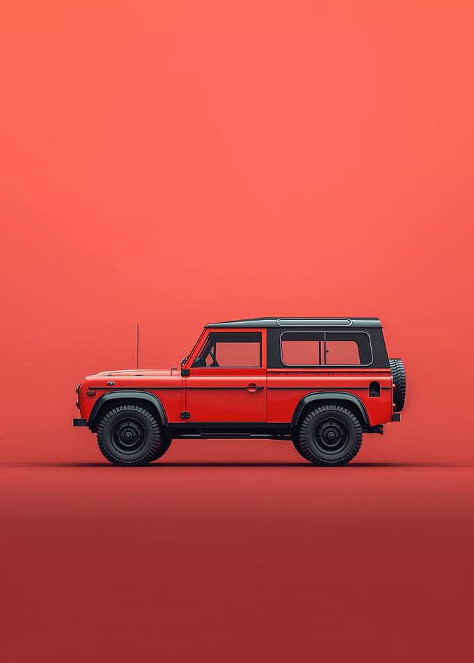 Red Land Rover Defender