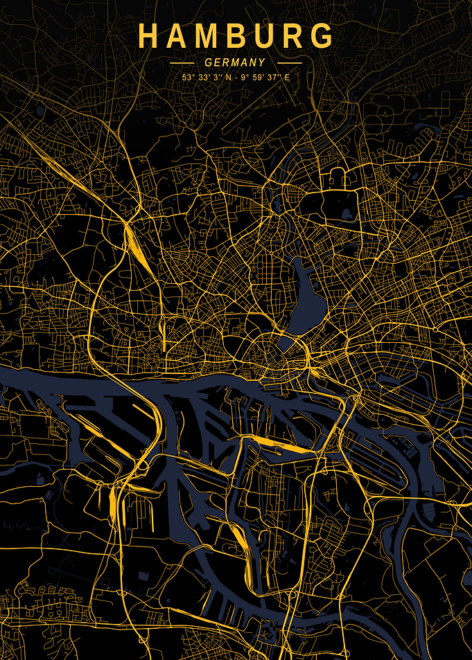 Hamburg Golden City Map