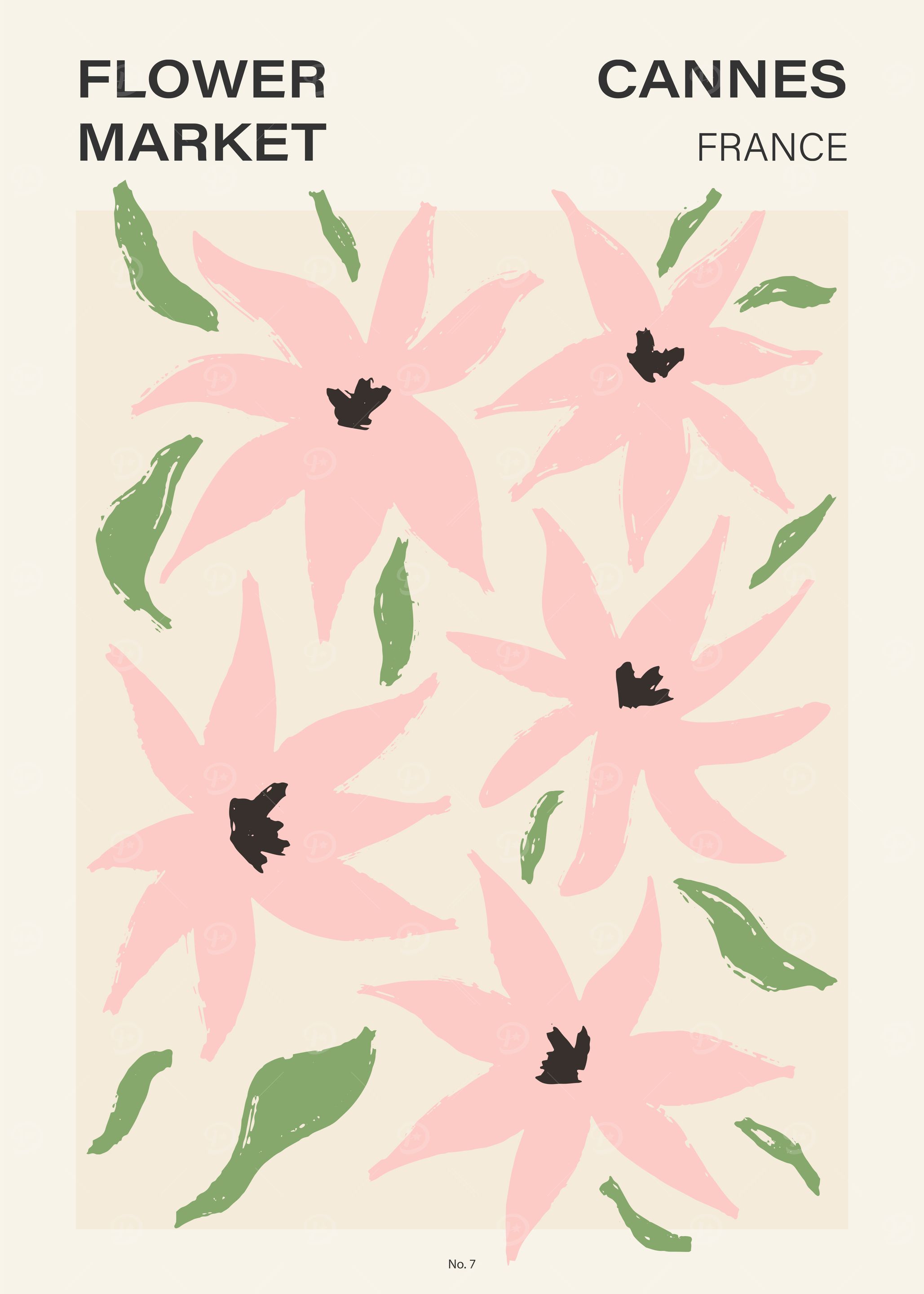 Cannes Flower Market Poster