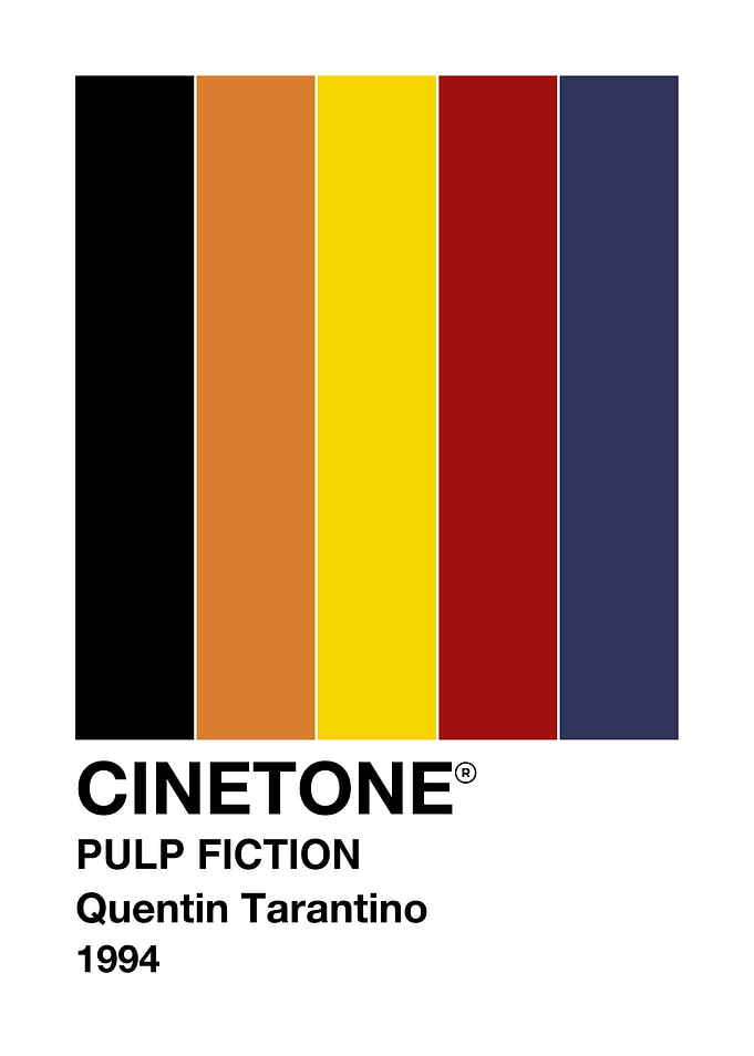 Pulp Fiction Color Palette CINETONE Poster
