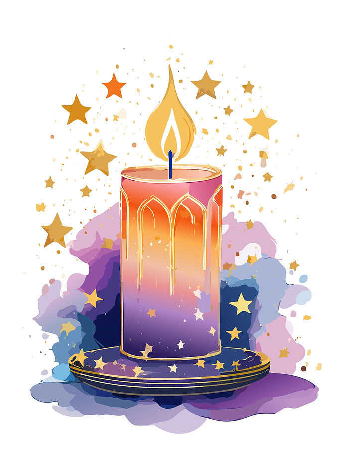 Magical Candle with Stars