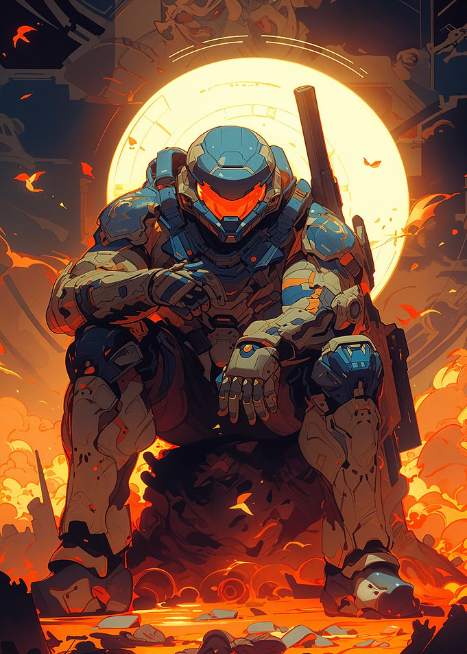 Mech Warrior in Battle
