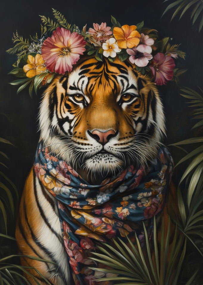 Floral Tiger Portrait
