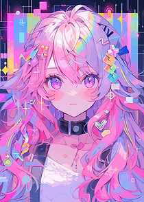 Anime Girl with Pink Hair