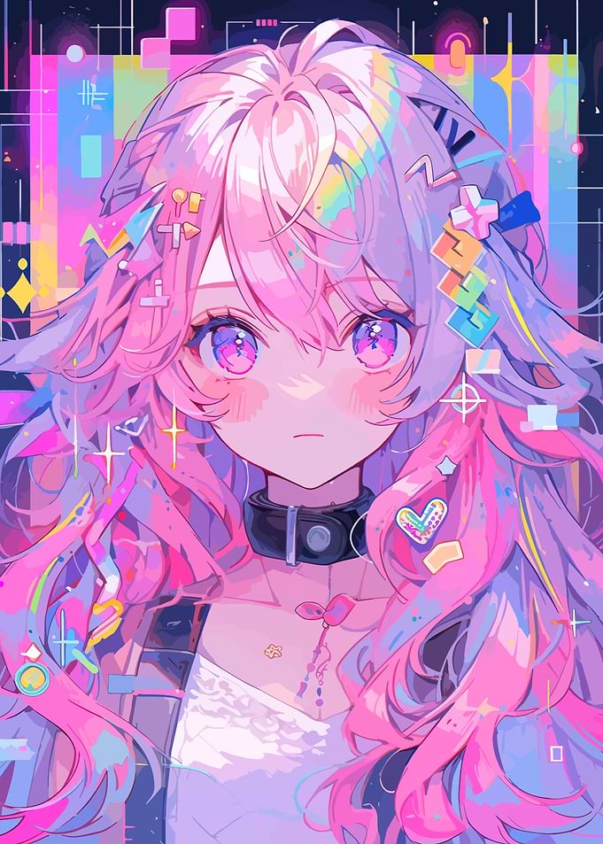 Anime Girl with Pink Hair