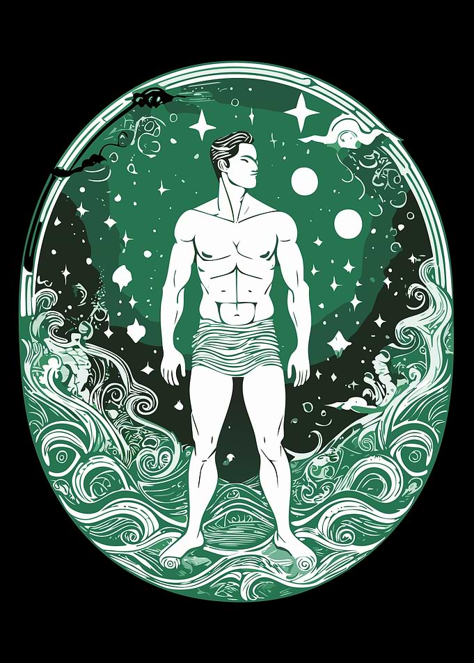 Man in Waves and Stars