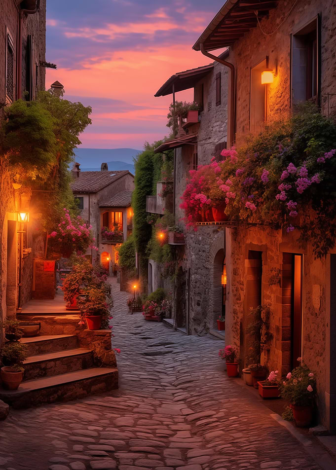 beautiful town Sunset