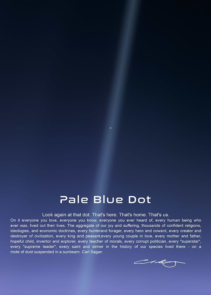 Pale Blue Dot - Carl Sagan Famous quote