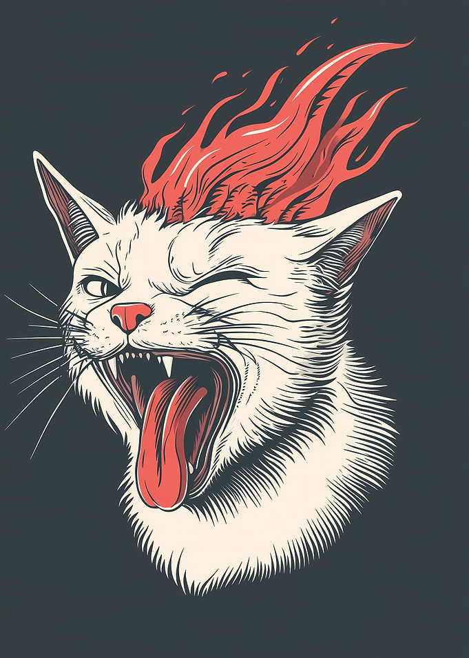 Fiery Cat Portrait