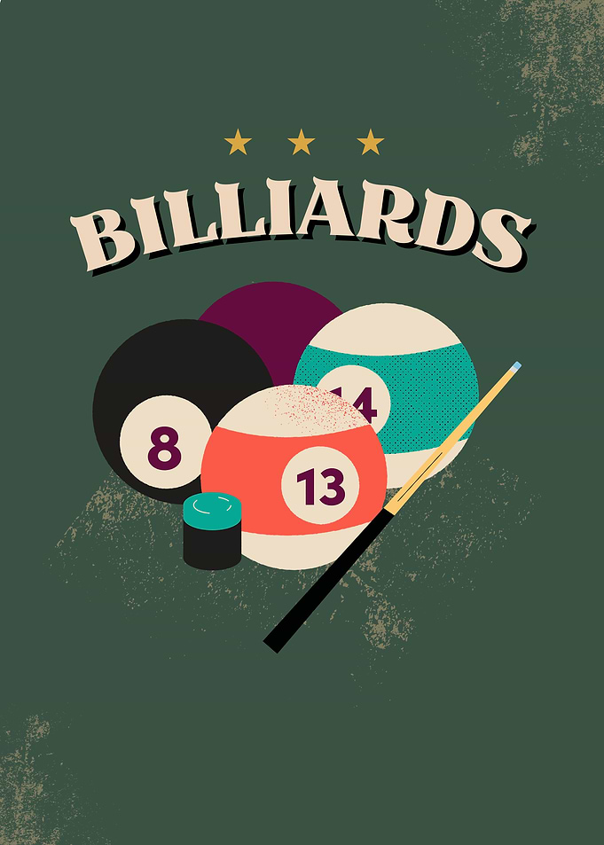 Chinese 8 Ball Pool Billiards Vintage