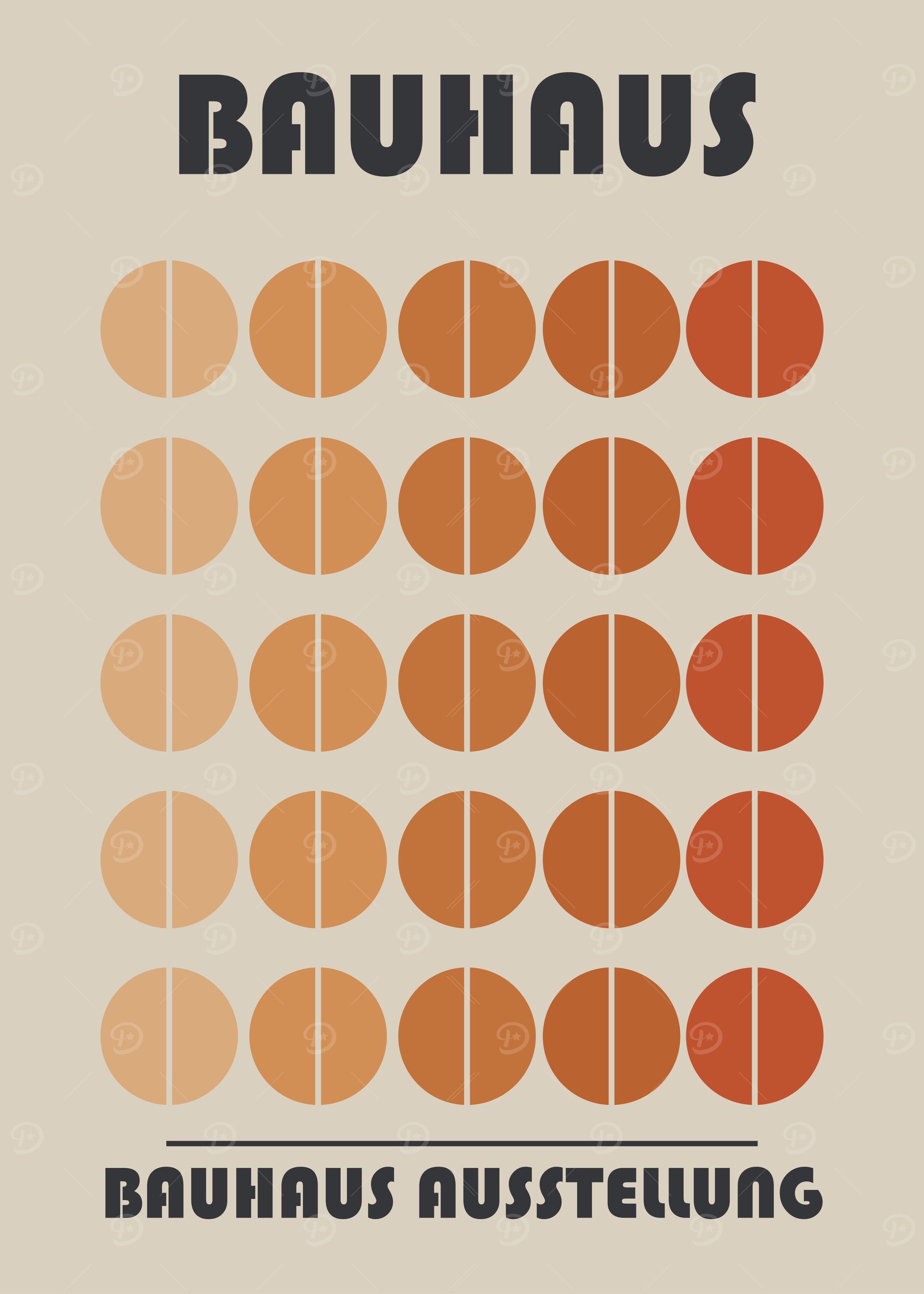 Bauhaus Geometric Art Print Orange