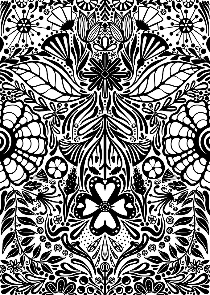 Black and White Floral Pattern