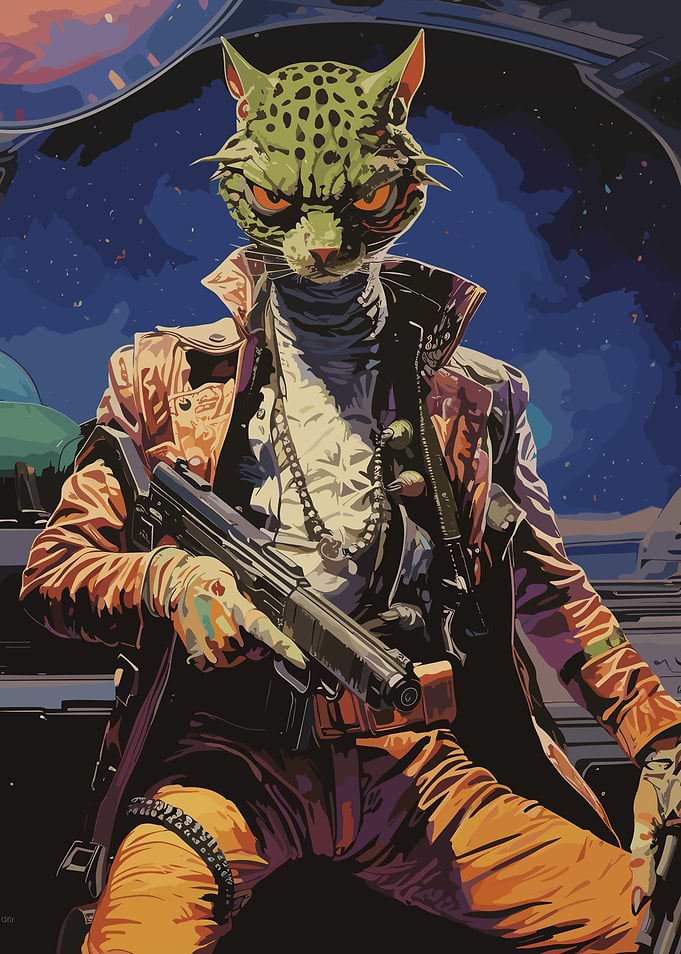 Alien Cat Space Cowboy