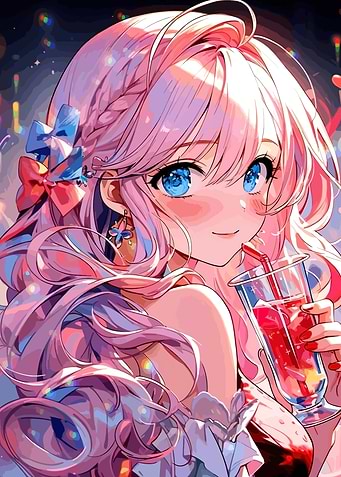 Anime Girl with Pink Hair