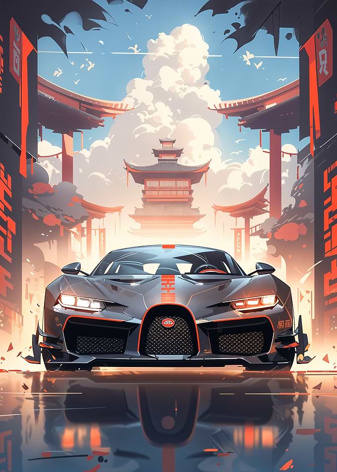 Bugatti in Japanese City