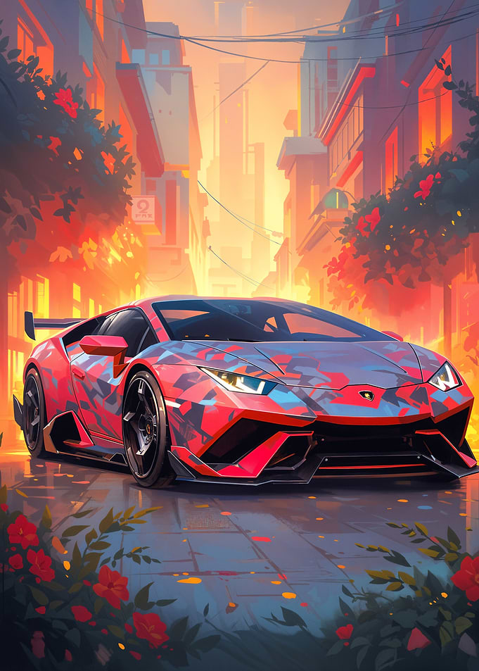 Camouflaged Lamborghini