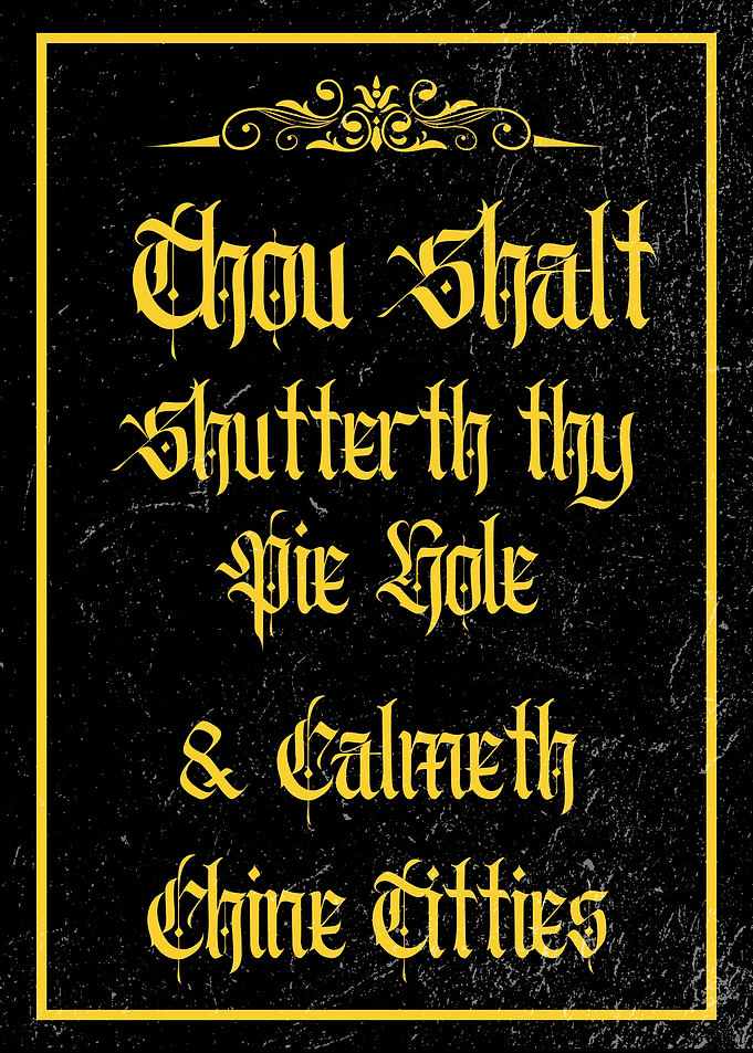 Thou Shalt Shutter Thy Pie Hole