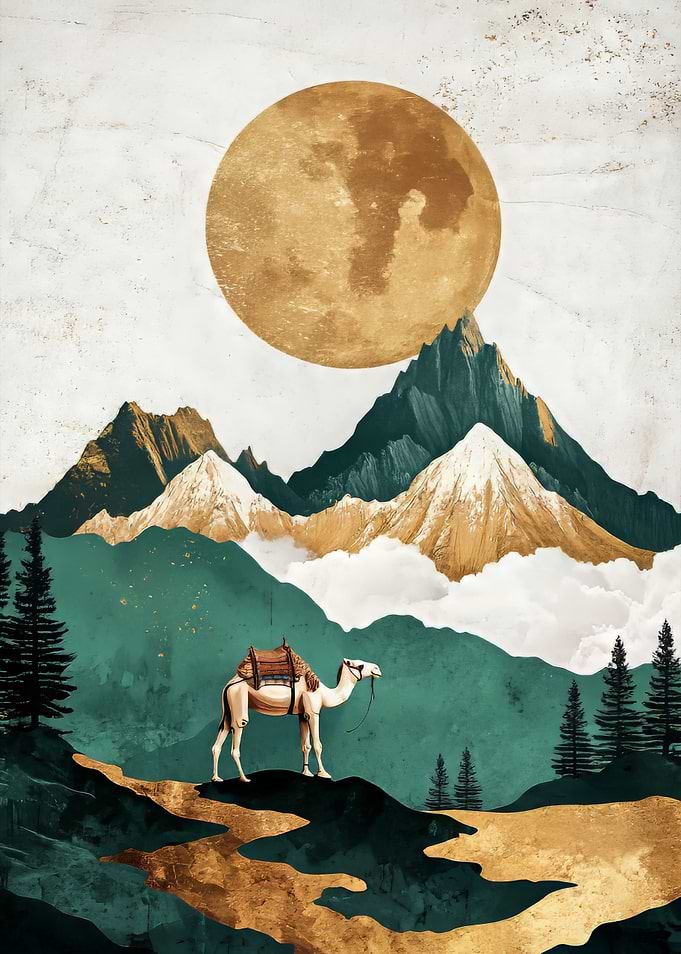 Camel in Mountain Landscape